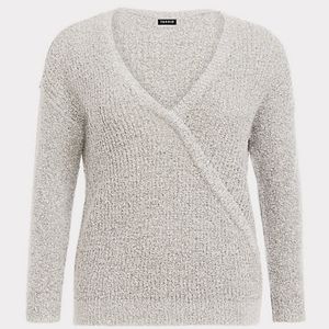 Torrid - GREY WRAP PULLOVER SWEATER